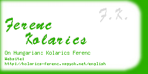 ferenc kolarics business card